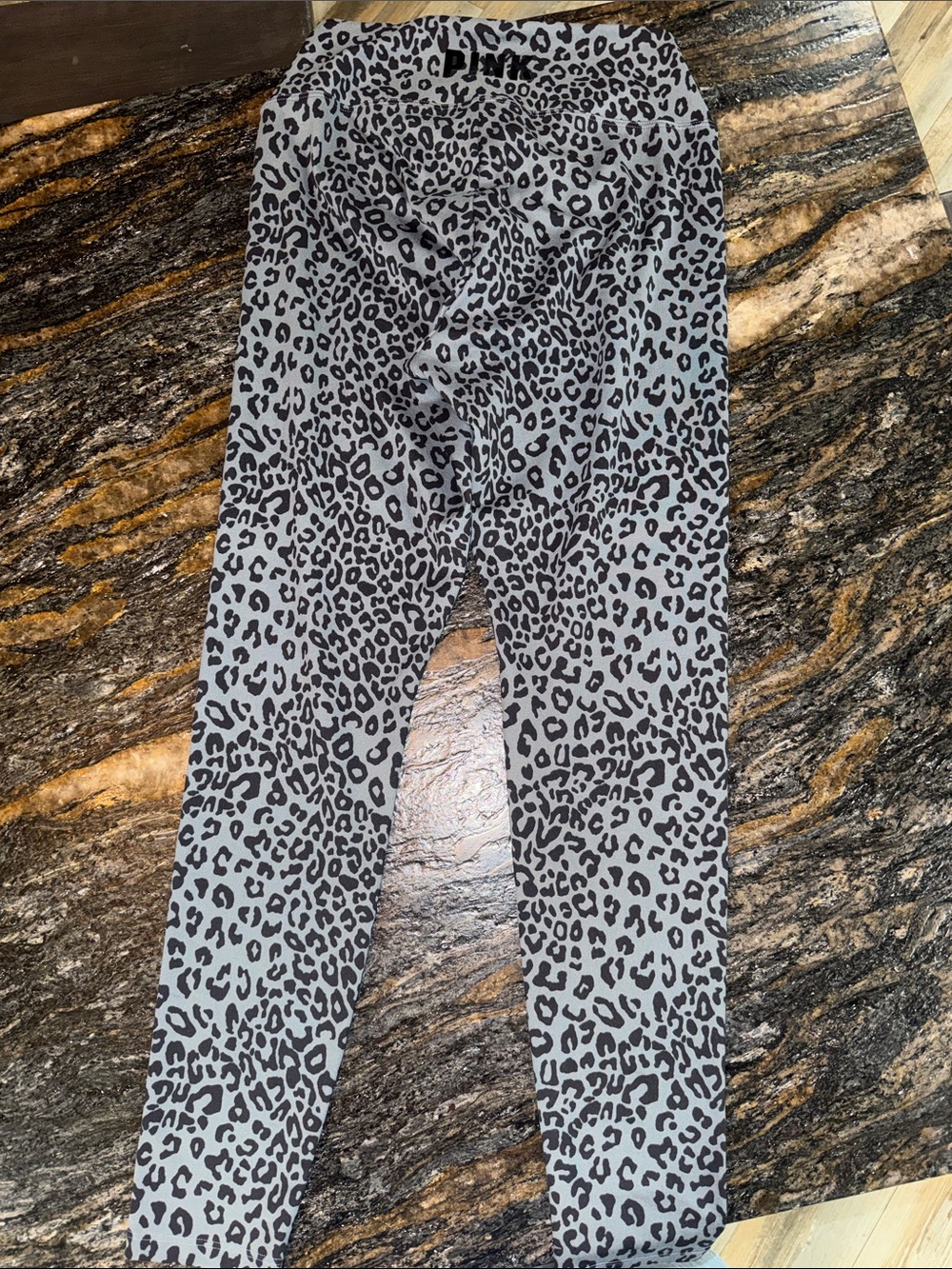 PINK Victoria's Secret Gray Leopard Print Kids Leggings